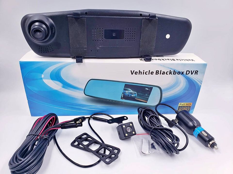 Retrovisor con camara trasera de retroceso y frontal para carro pantalla a un lado