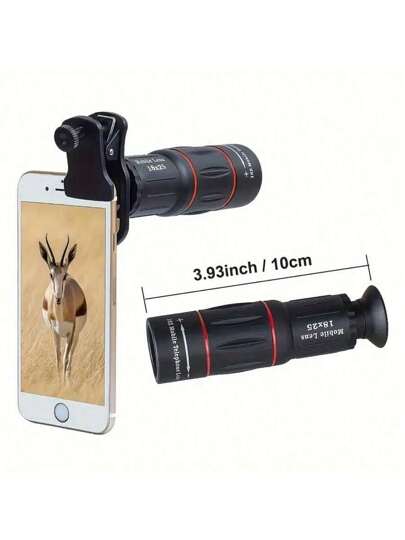 (APEXEL 18X de 10 cm) Lente de telescopico de zoom monocular 3,93 pulgadas para acampar, cazar, ver deportes. Compatible con la mayoría de teléfonos inteligentes, incluyendo iPhone / Samsung / Xiaomi. - Apexel