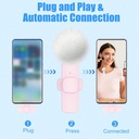 (Tipo-C) 2 microfonos pareja Lavalier inalambrico Rosado recargable