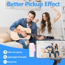 (Tipo-C) 2 microfonos pareja Lavalier inalambrico Rosado recargable