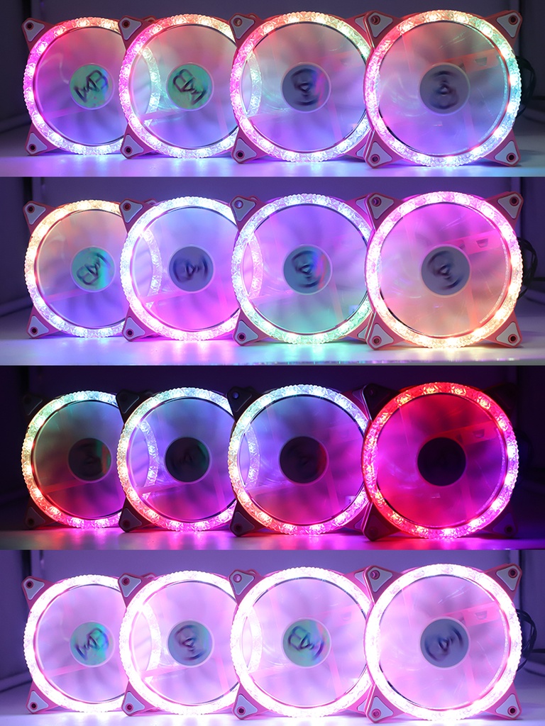 Ventilador para PC Rosado RGB - Wovibo (WOVIBO-3FANRGB)