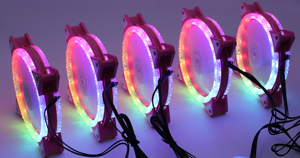 Ventilador para PC Rosado RGB - Wovibo (WOVIBO-3FANRGB)