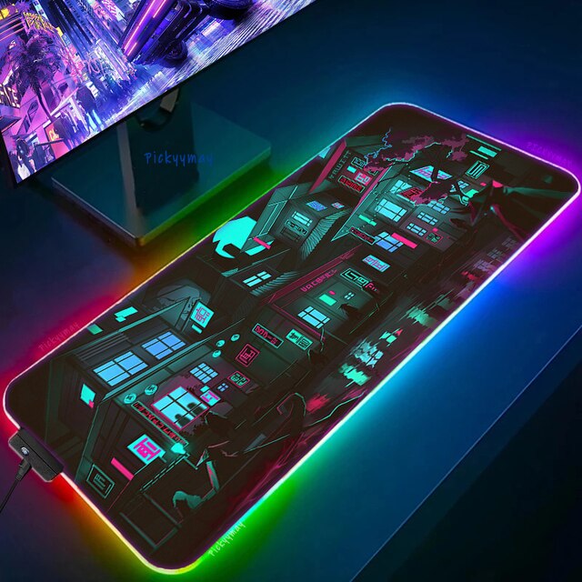 Mousepad gamer XL RGB Neon 800x300x4mm