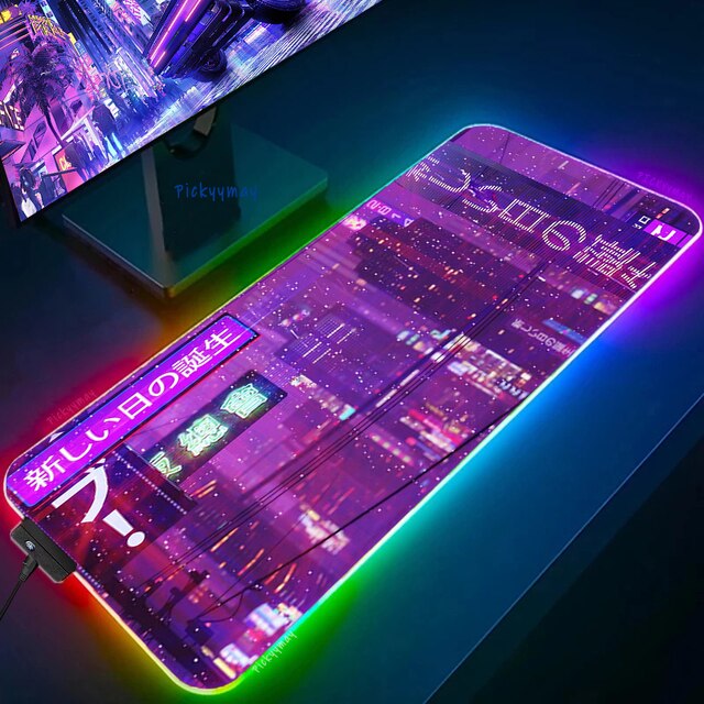 Mousepad gamer XL RGB Neon 800x300x4mm