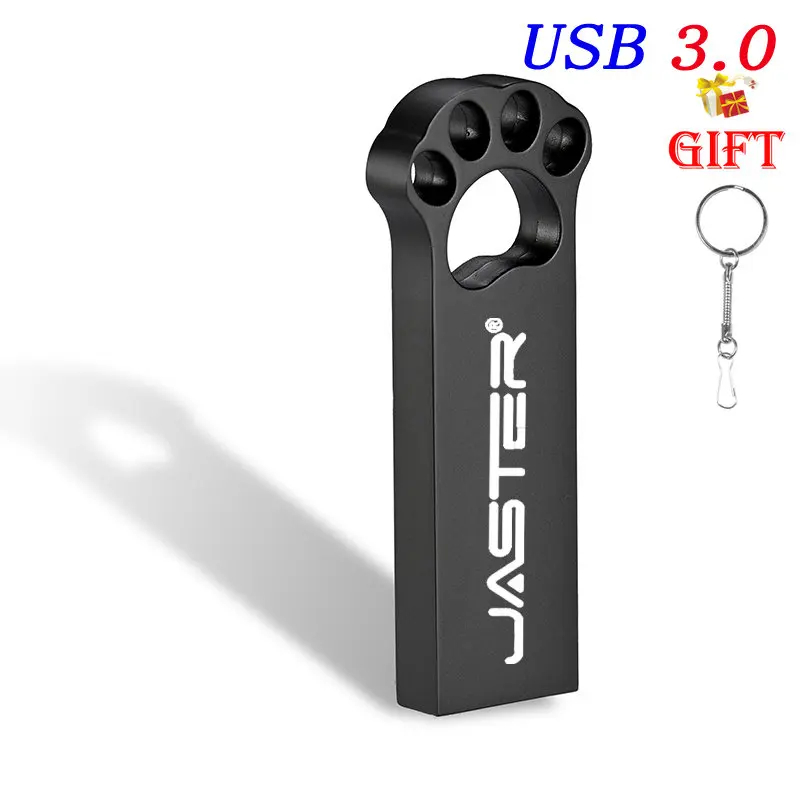 (USB Negro 3.0 16GB) USB 3.0 Metalico Patita de gato, 16 GB