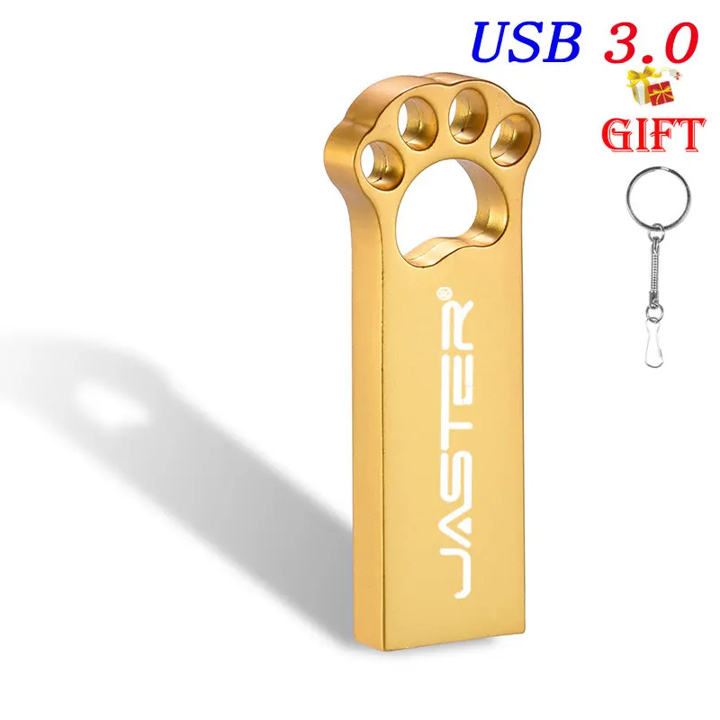 (USB Oro 3.0 16GB) USB 3.0 Metalico Patita de gato, 16 GB