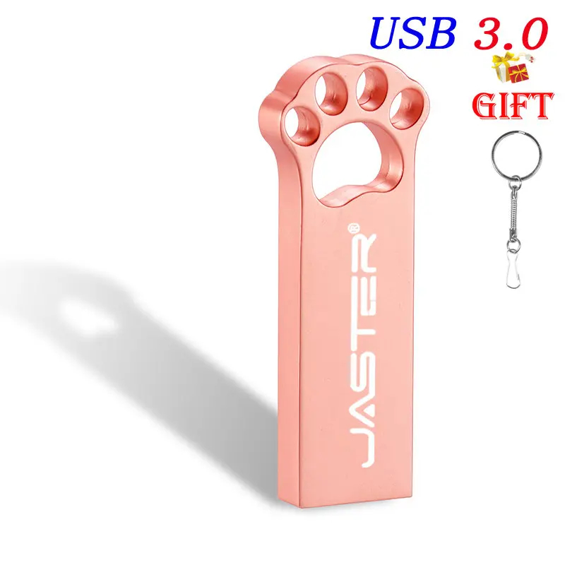 (USB Rosa Oro 3.0 16GB) USB 3.0 Metalico Patita de gato, 16 GB