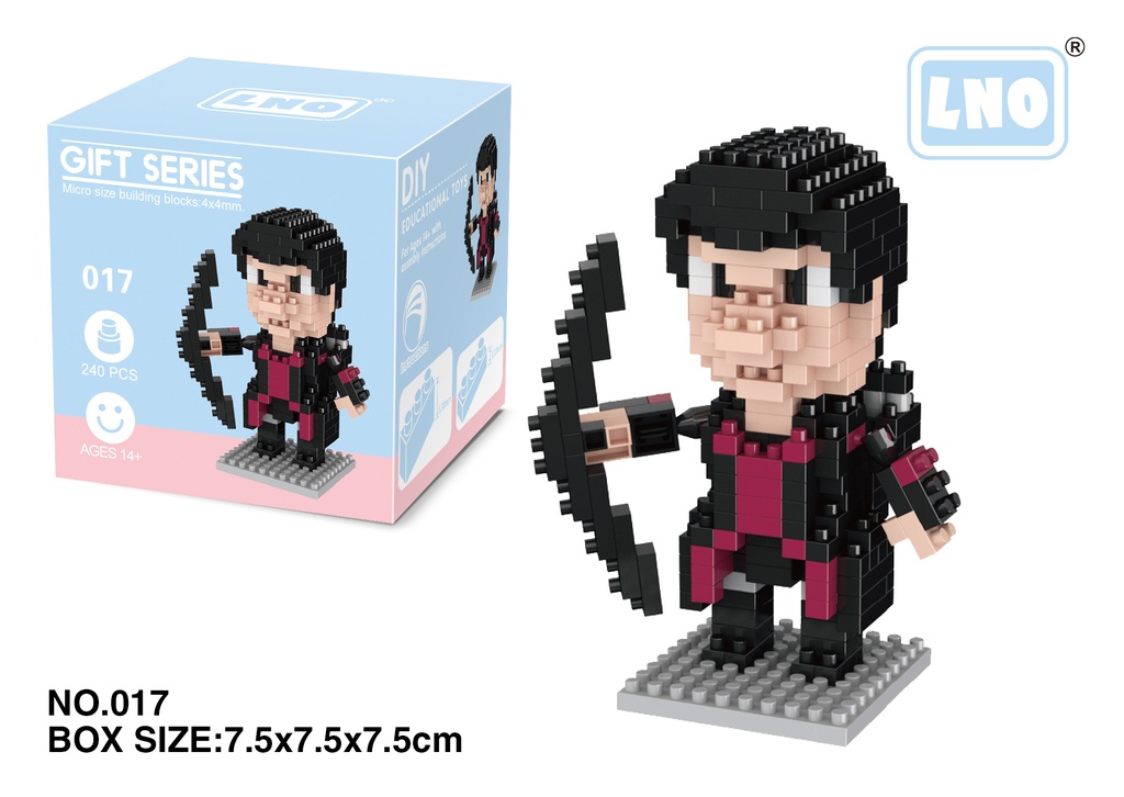 (Hawkeye) Micro bloques estilo lego de Marvel