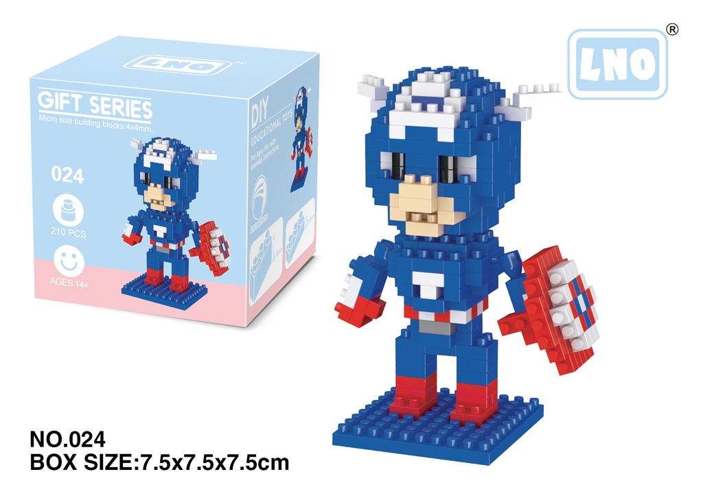 (Capitan America) Micro bloques estilo lego de Marvel