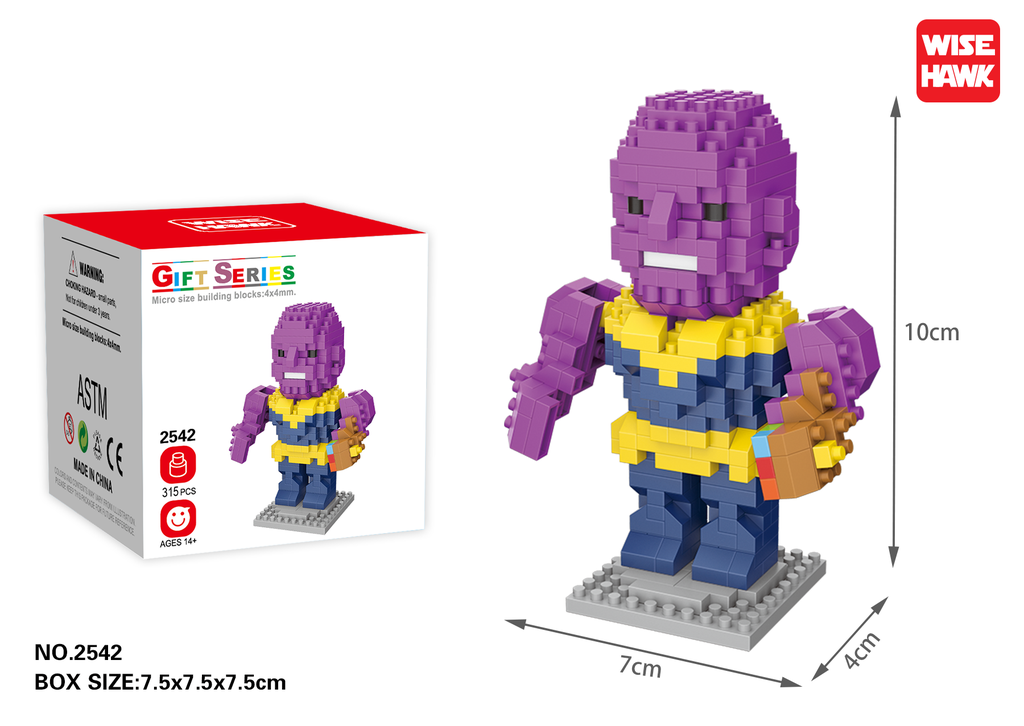 (Thanos) Micro bloques estilo lego de Marvel