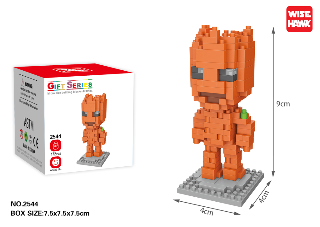 (Groot) Micro bloques estilo lego de Marvel