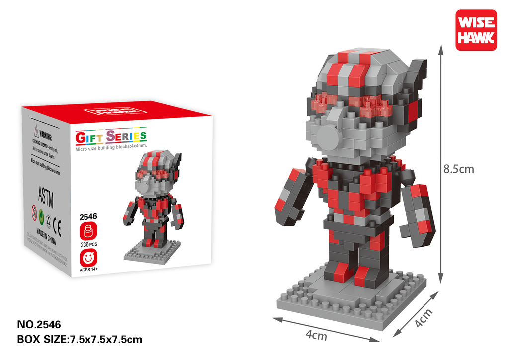 (Ant-Man) Micro bloques estilo lego de Marvel