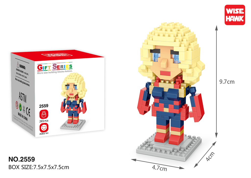 (Capitana Marvel) Micro bloques estilo lego de Marvel