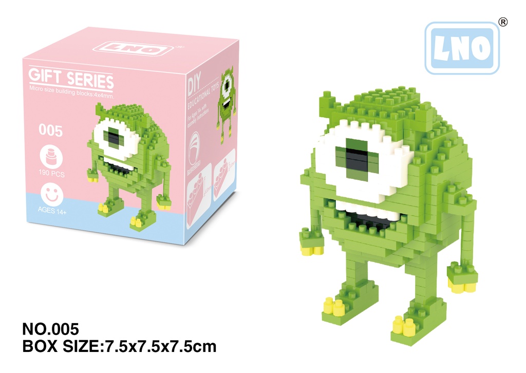 (Mike Wazowski) Micro bloques estilo lego de Disney,Pixar