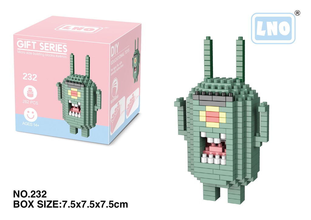 (Plankton) Micro bloques estilo lego de Bob Esponja,Nickelodeon