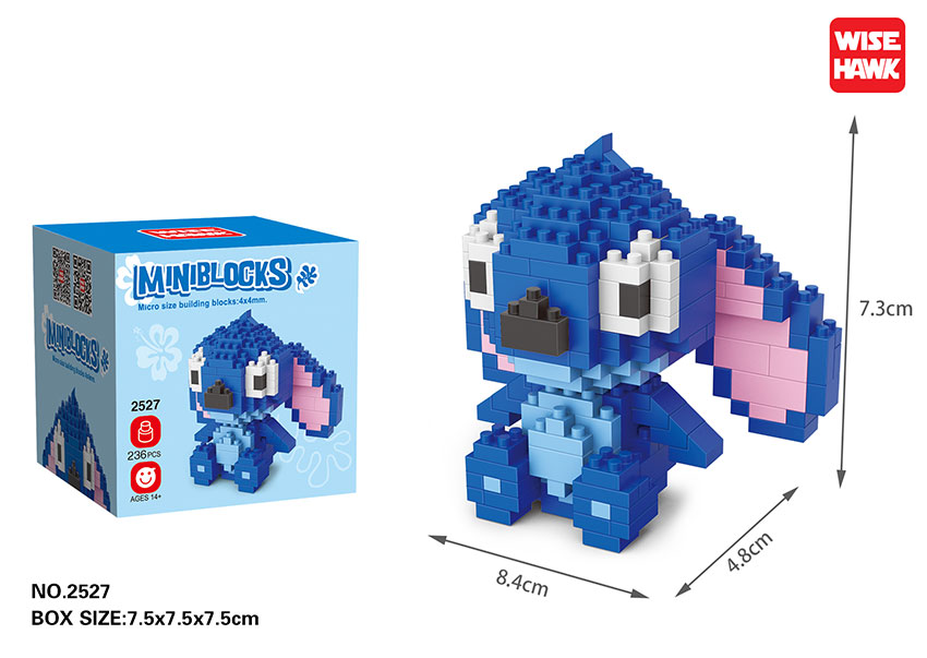 (Stitch Abajo) Micro bloques estilo lego de Lilo y Stitch,Disney