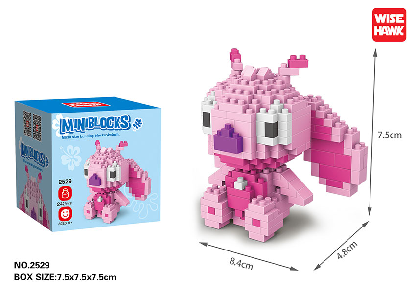 (Stitch Rosa Abajo (Angel)) Micro bloques estilo lego de Lilo y Stitch,Disney