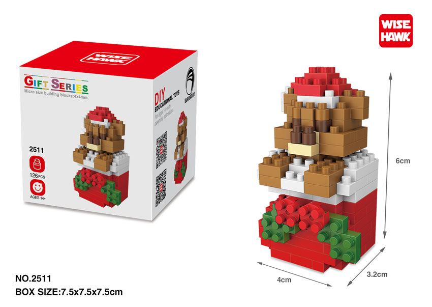 (Oso) Micro bloques estilo lego de Navidad