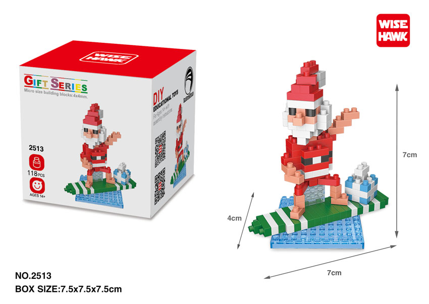 (Santa Surf) Micro bloques estilo lego de Navidad