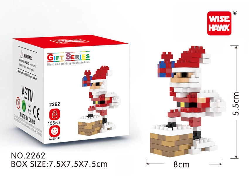 (Santa Escalera) Micro bloques estilo lego de Navidad