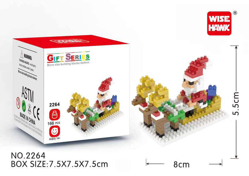 (Santa Trineo) Micro bloques estilo lego de Navidad