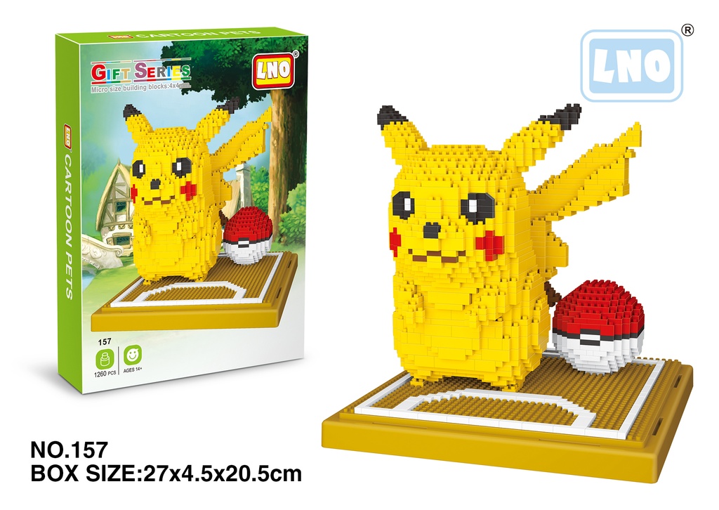 (Pikachu Grande) Micro bloques estilo lego de Nintendo