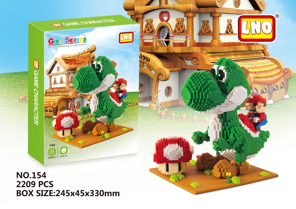 (Yoshi Grande) Micro bloques estilo lego de Nintendo