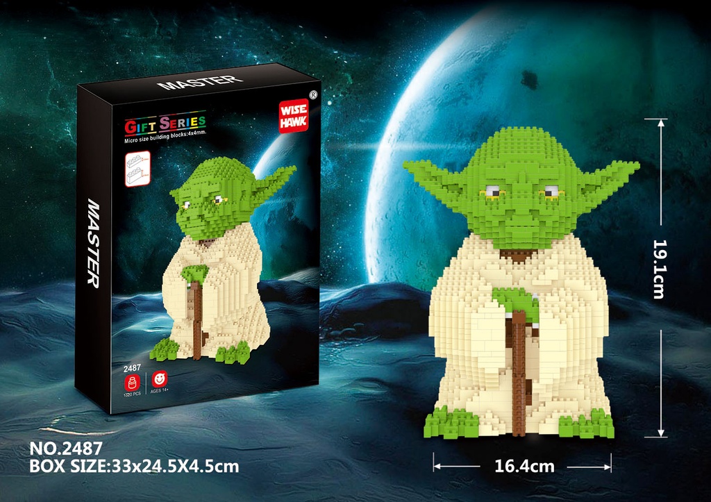 (Yoda Grande) Micro bloques estilo lego de Star Wars, Disney