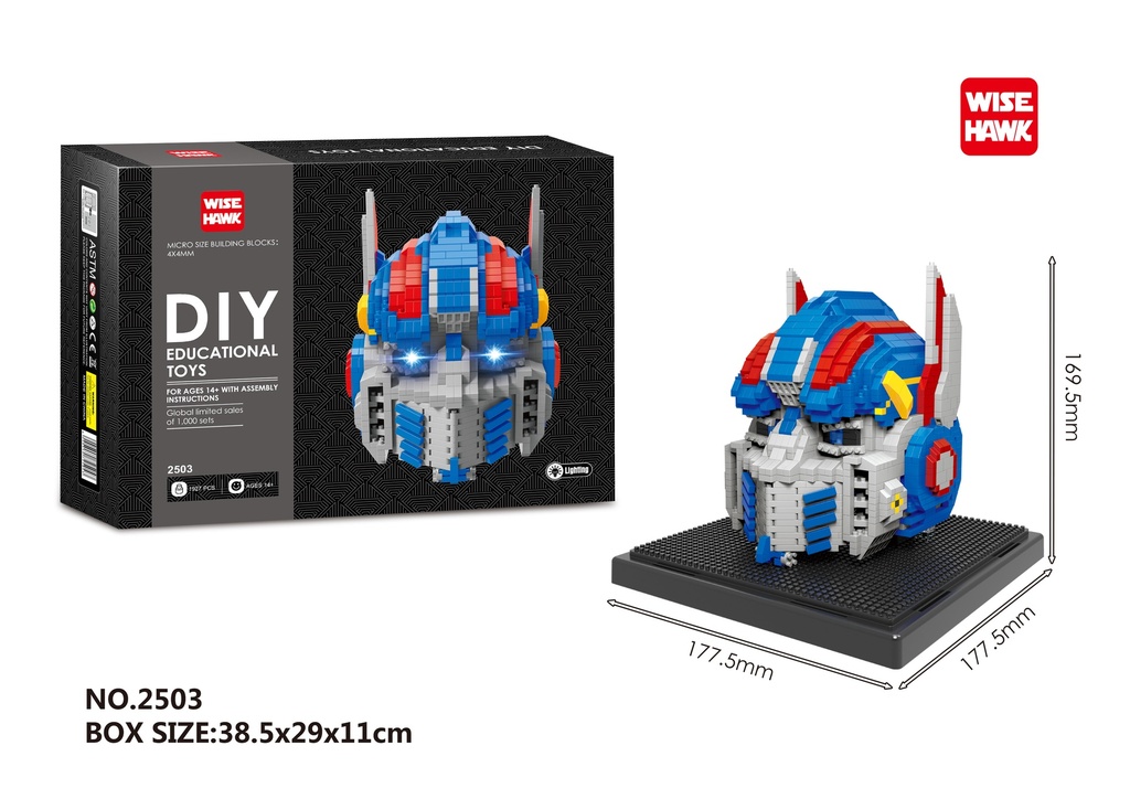 (Optimus Prime Cabeza Grande) Micro bloques estilo lego de Transformers