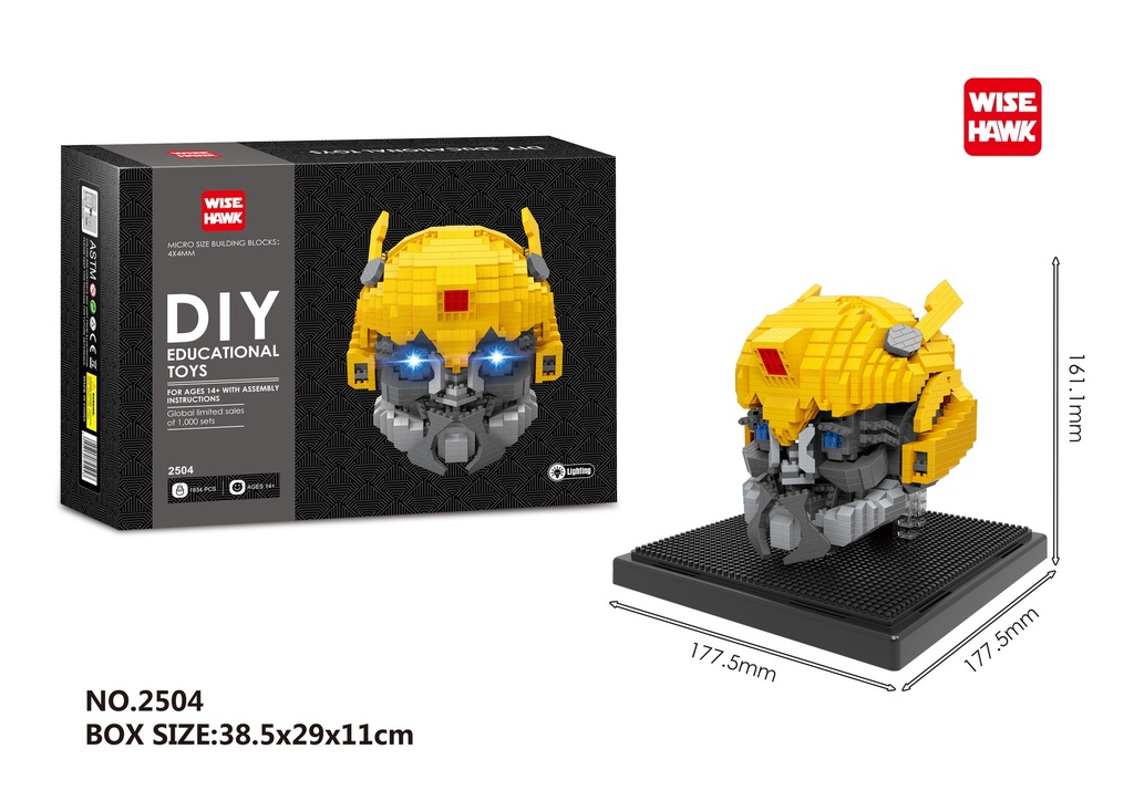 (Bublebee Cabeza Grande) Micro bloques estilo lego de Transformers