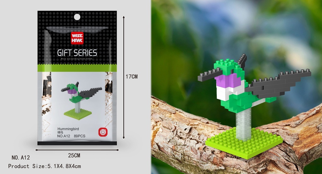 (Colibrí) Micro bloques estilo lego de Animal