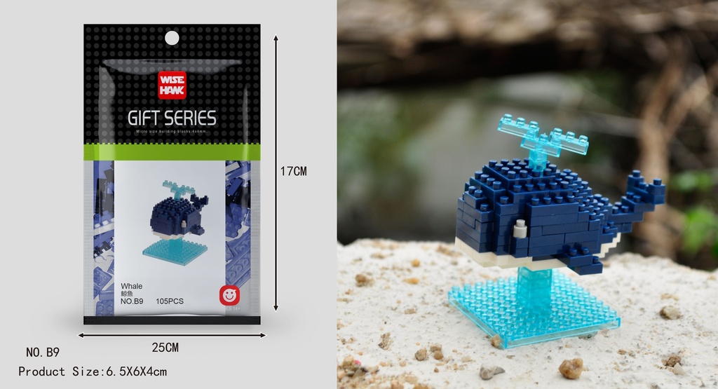 (Ballena) Micro bloques estilo lego de Animal