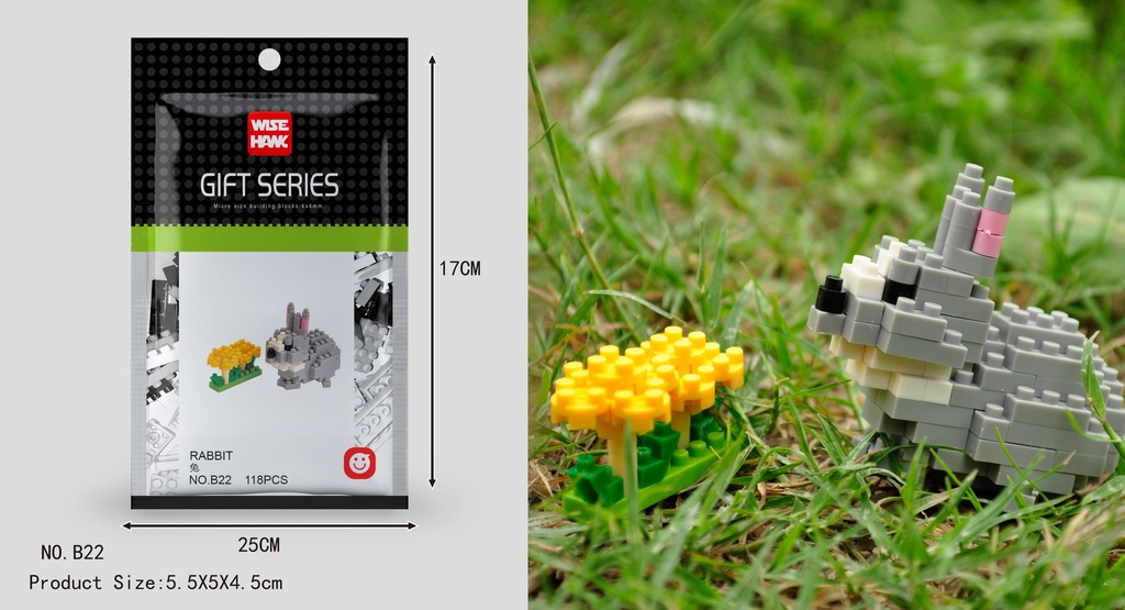 (Conejo) Micro bloques estilo lego de Animal