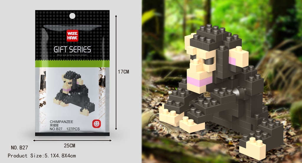 (Chimpancé) Micro bloques estilo lego de Animal