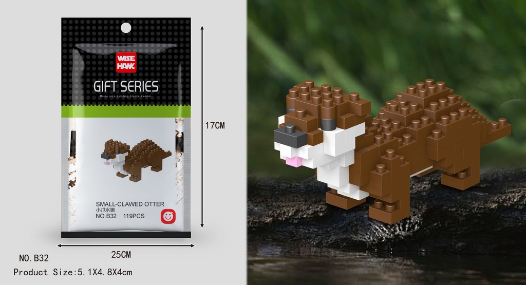 (Nutria de garras pequeñas) Micro bloques estilo lego de Animal