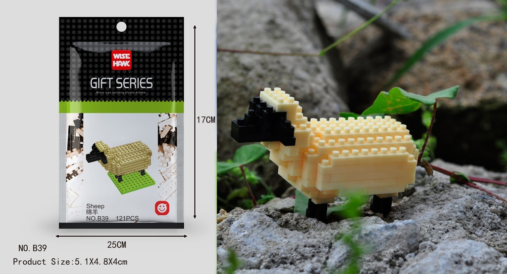 (Oveja) Micro bloques estilo lego de Animal