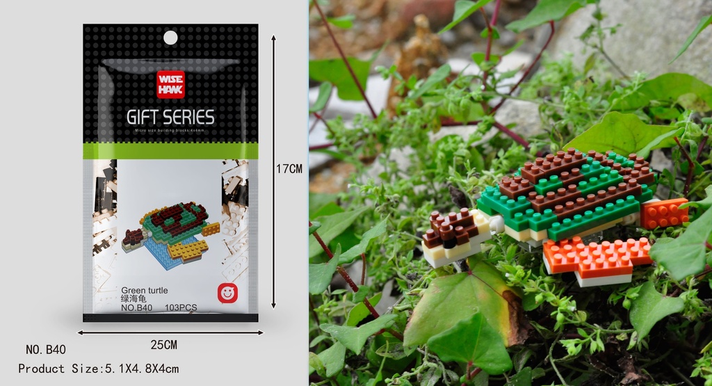 (Tortuga verde) Micro bloques estilo lego de Animal