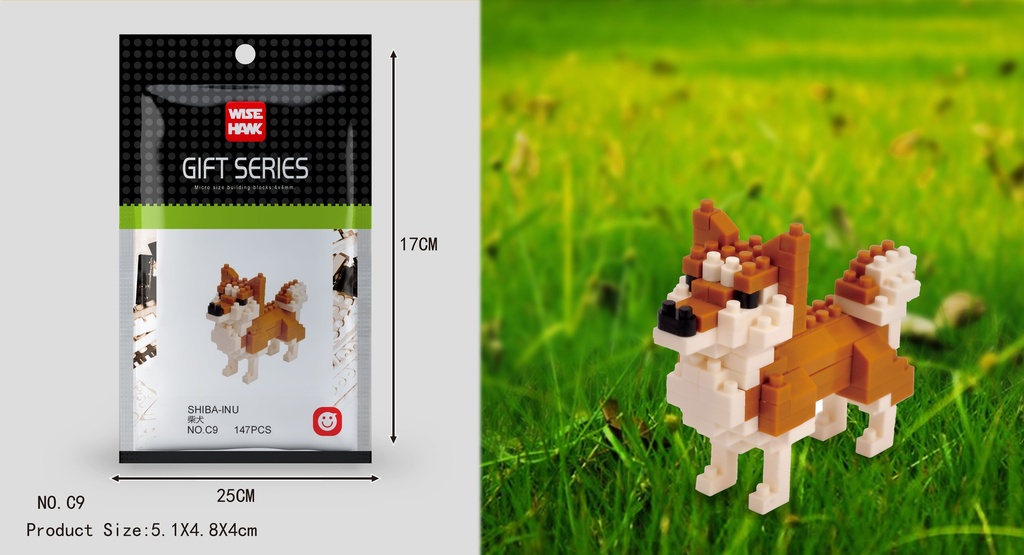 (Shiba-Inu (perro)) Micro bloques estilo lego de Animal