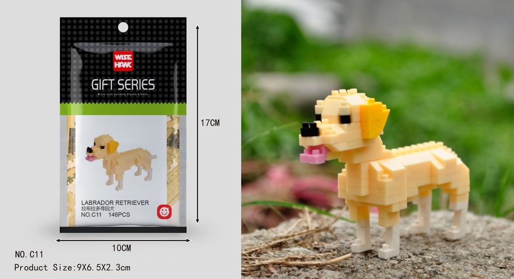 (Labrador Retriever (perro)) Micro bloques estilo lego de Animal