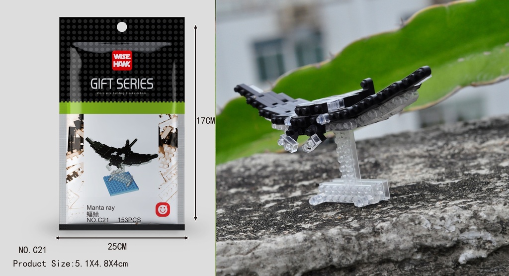 (Mantarraya) Micro bloques estilo lego de Animal