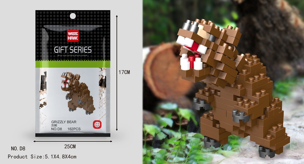 (Oso pardo) Micro bloques estilo lego de Animal