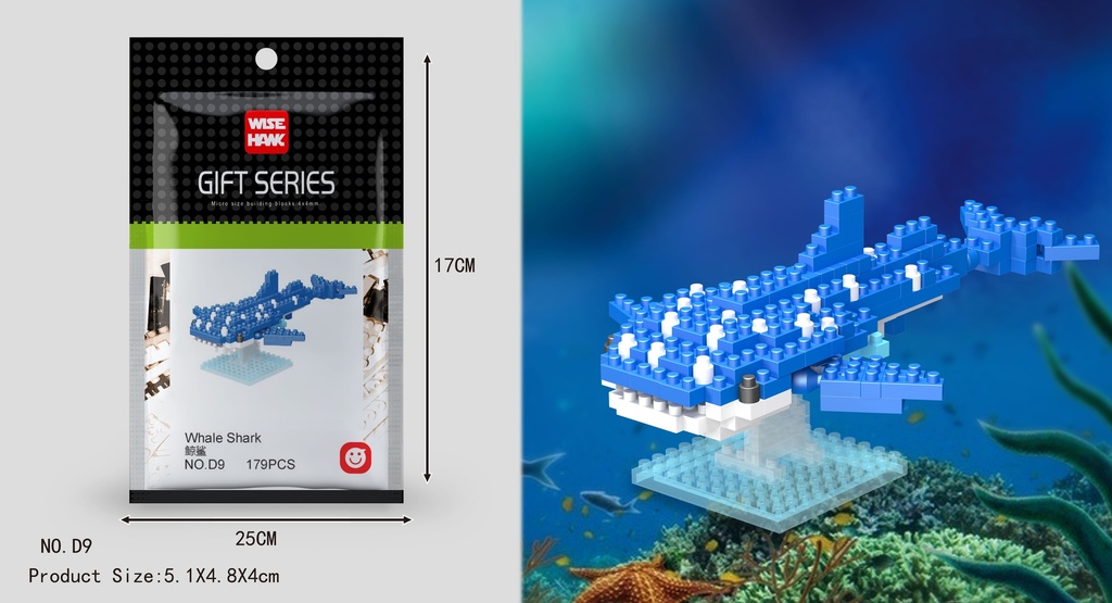 (Tiburón ballena) Micro bloques estilo lego de Animal