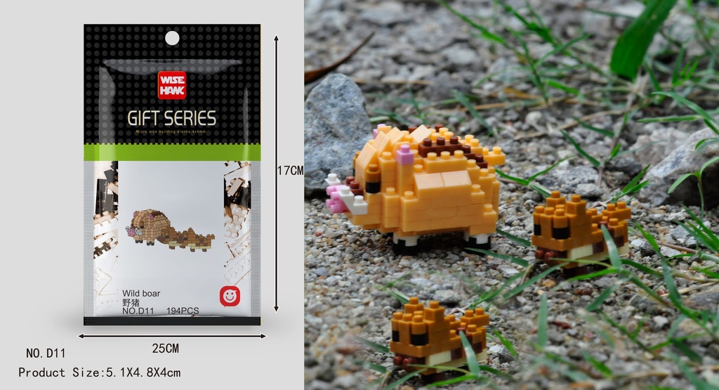 (Jabalí) Micro bloques estilo lego de Animal