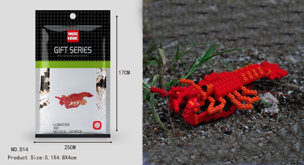 (Langosta) Micro bloques estilo lego de Animal