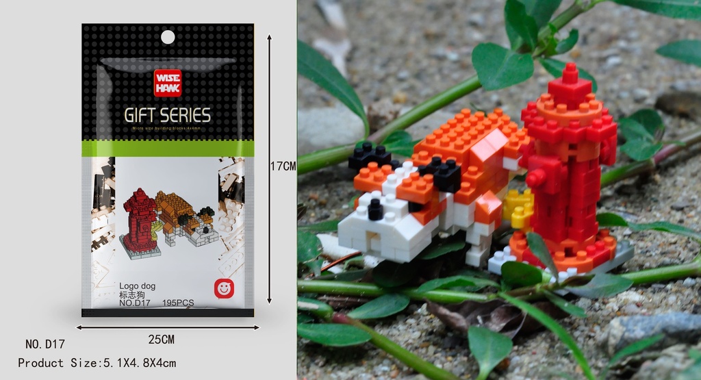 (Perro logo (perro)) Micro bloques estilo lego de Animal