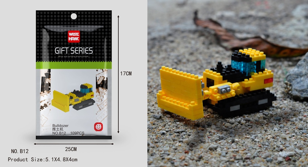 (Bulldozer) Micro bloques estilo lego de Vehiculo