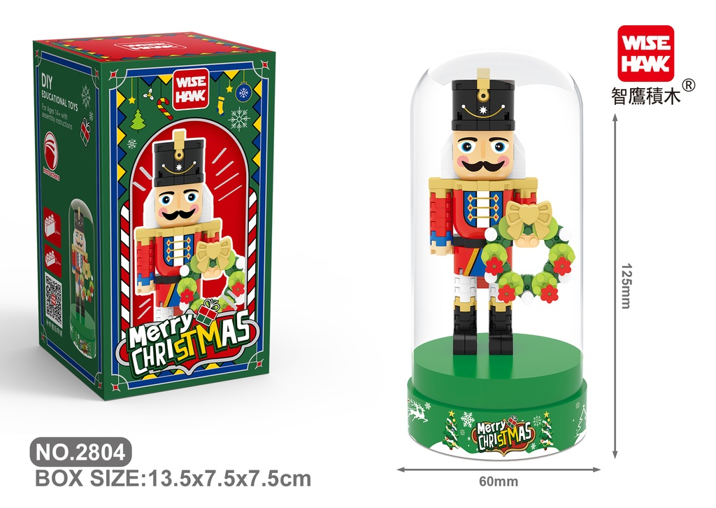 (Cascanueces de Navidad 3) Micro bloques estilo lego de Navidad