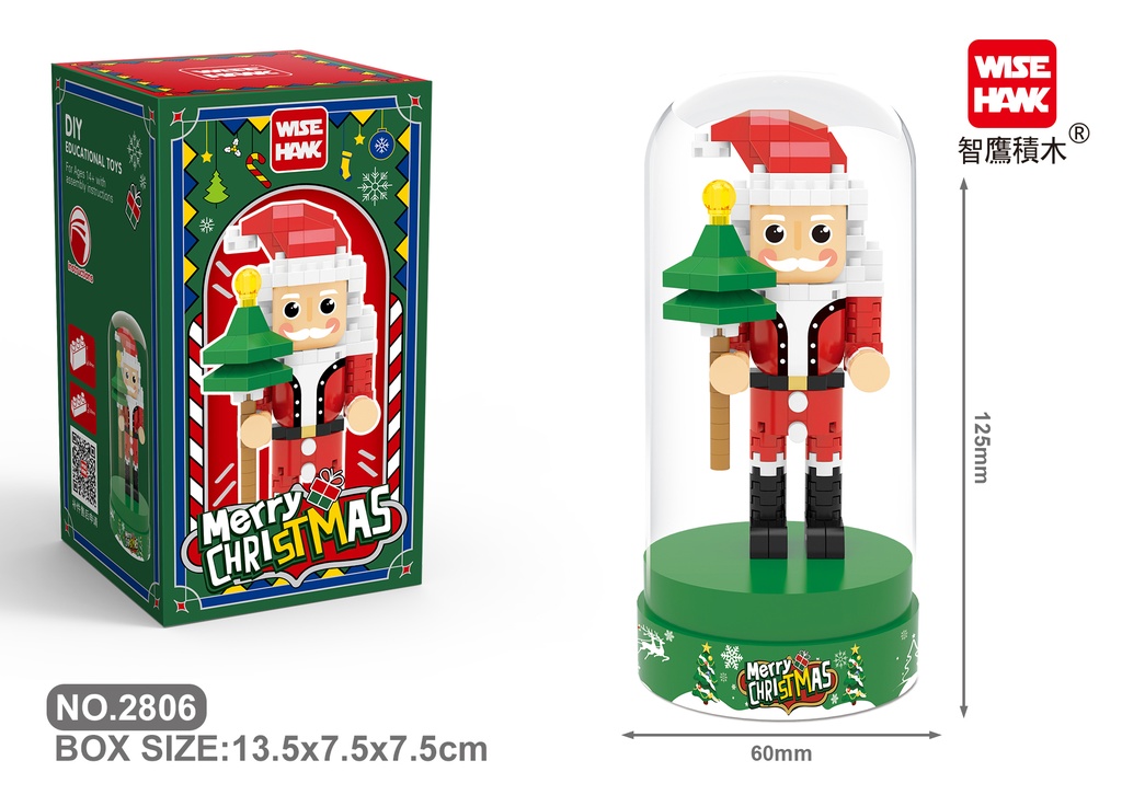 (Cascanueces de Navidad 5) Micro bloques estilo lego de Navidad