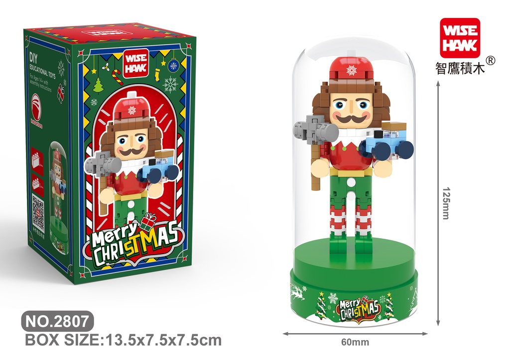 (Cascanueces de Navidad 6) Micro bloques estilo lego de Navidad