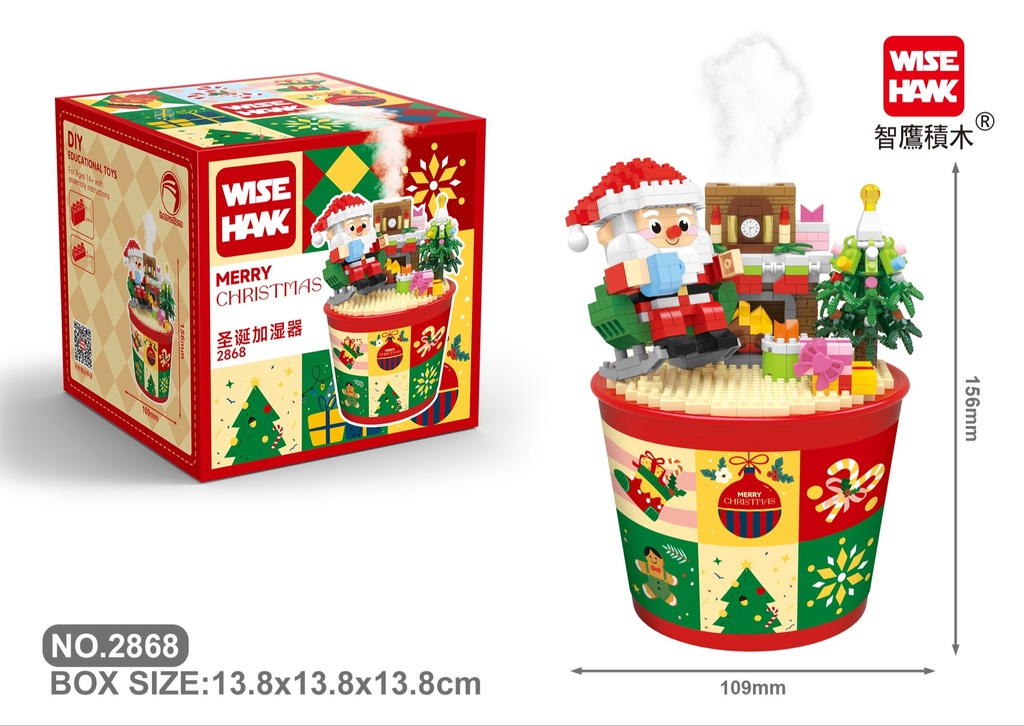 (Humidificador Navideño) Micro bloques estilo lego de Navidad